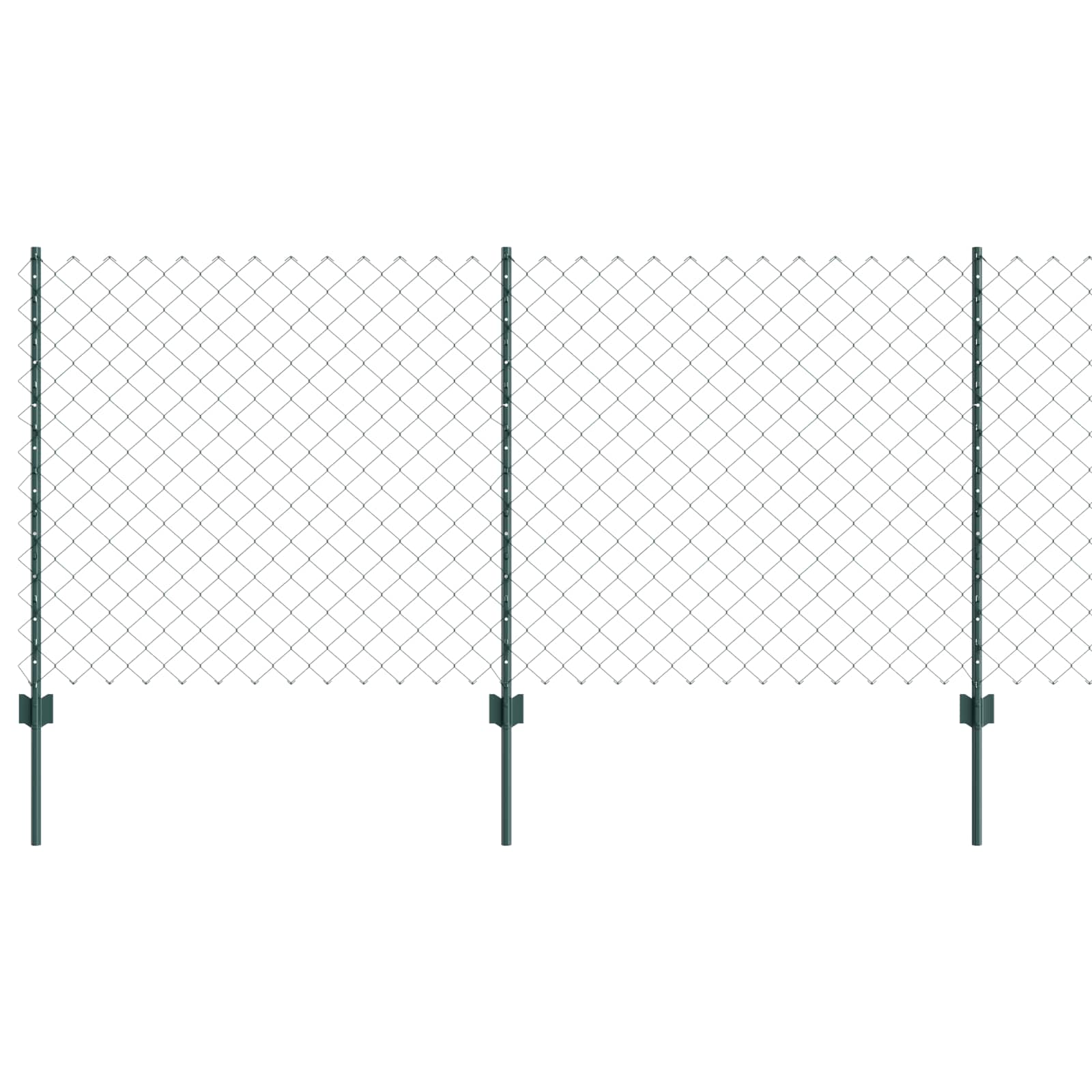 Vidaxl hek met paal groen 1 x 10 m staal en pvc