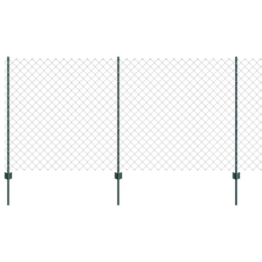 Vidaxl hek met paal groen 1,2 x 10 m staal en pvc