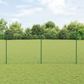 Vidaxl hek met paal groen 1,4 x 10 m staal en pvc