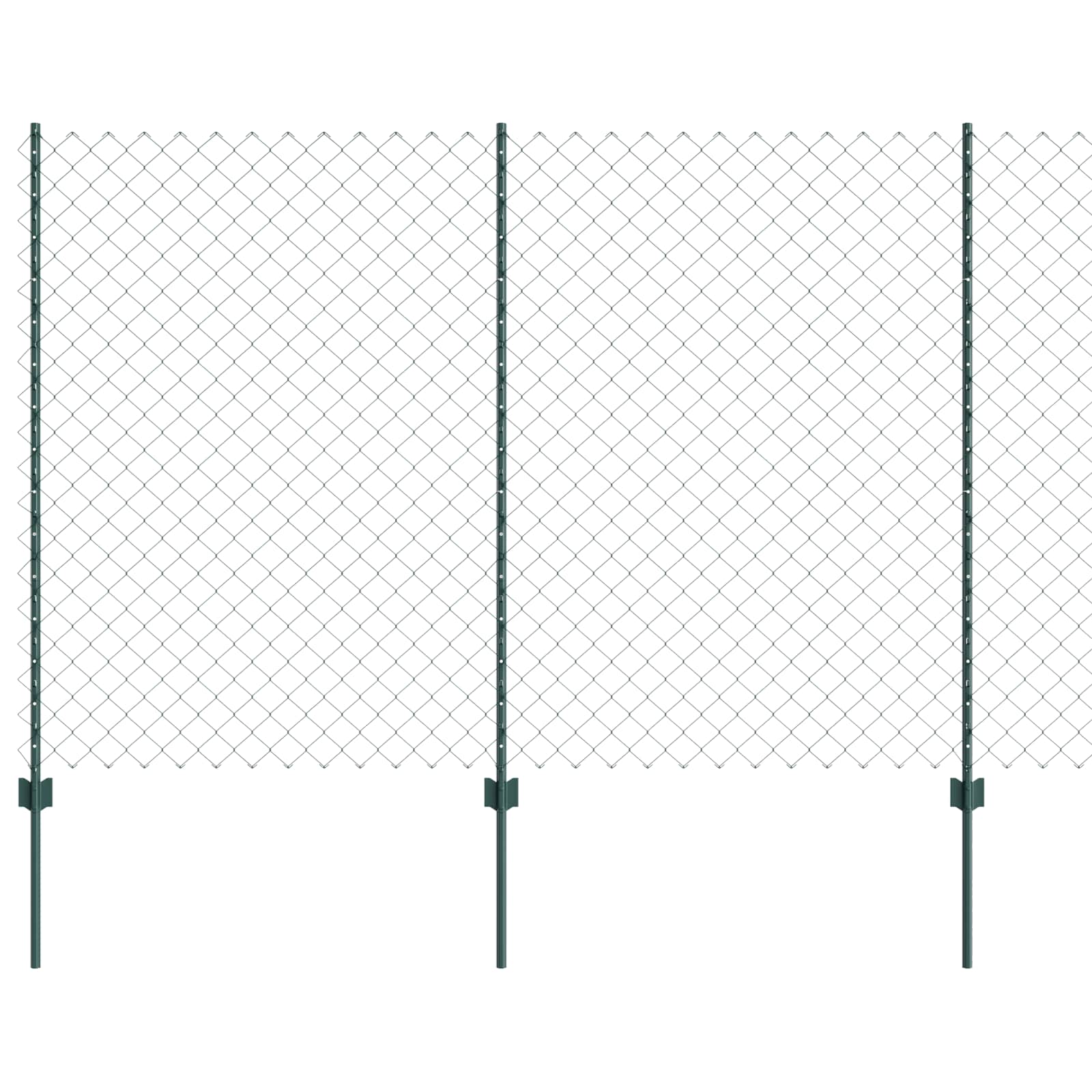 Vidaxl hek met paal groen 1,5 x 10 m staal en pvc
