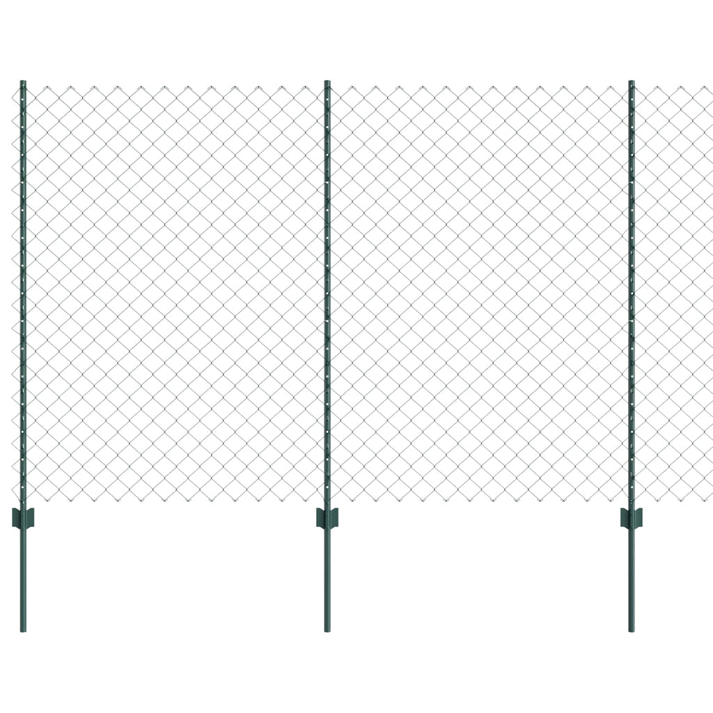 Vidaxl hek met paal groen 1,6 x 10 m staal en pvc
