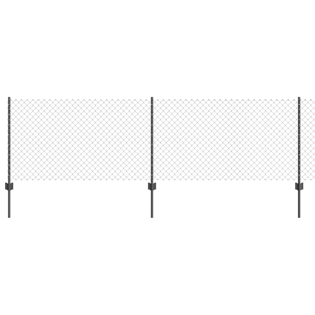 Vidaxl hek met paal grijs 0,8 x 10 m staal en pvc