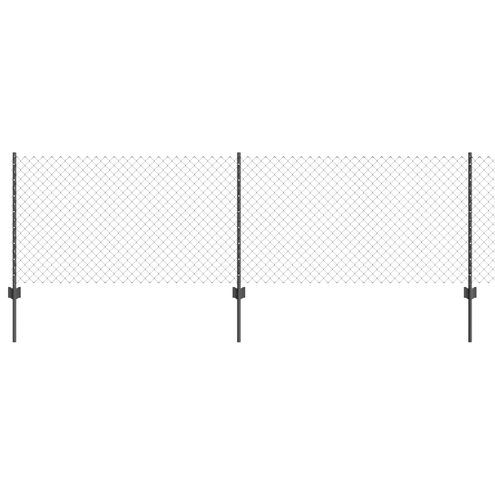Vidaxl hek met paal grijs 0,8 x 10 m staal en pvc