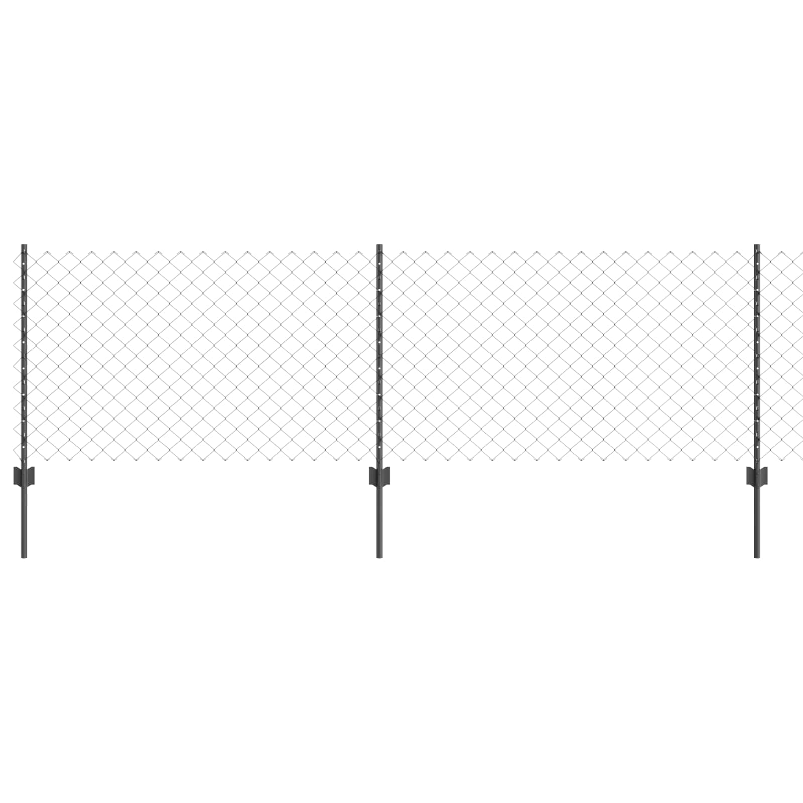 Vidaxl hek met paal grijs 0,8 x 10 m staal en pvc
