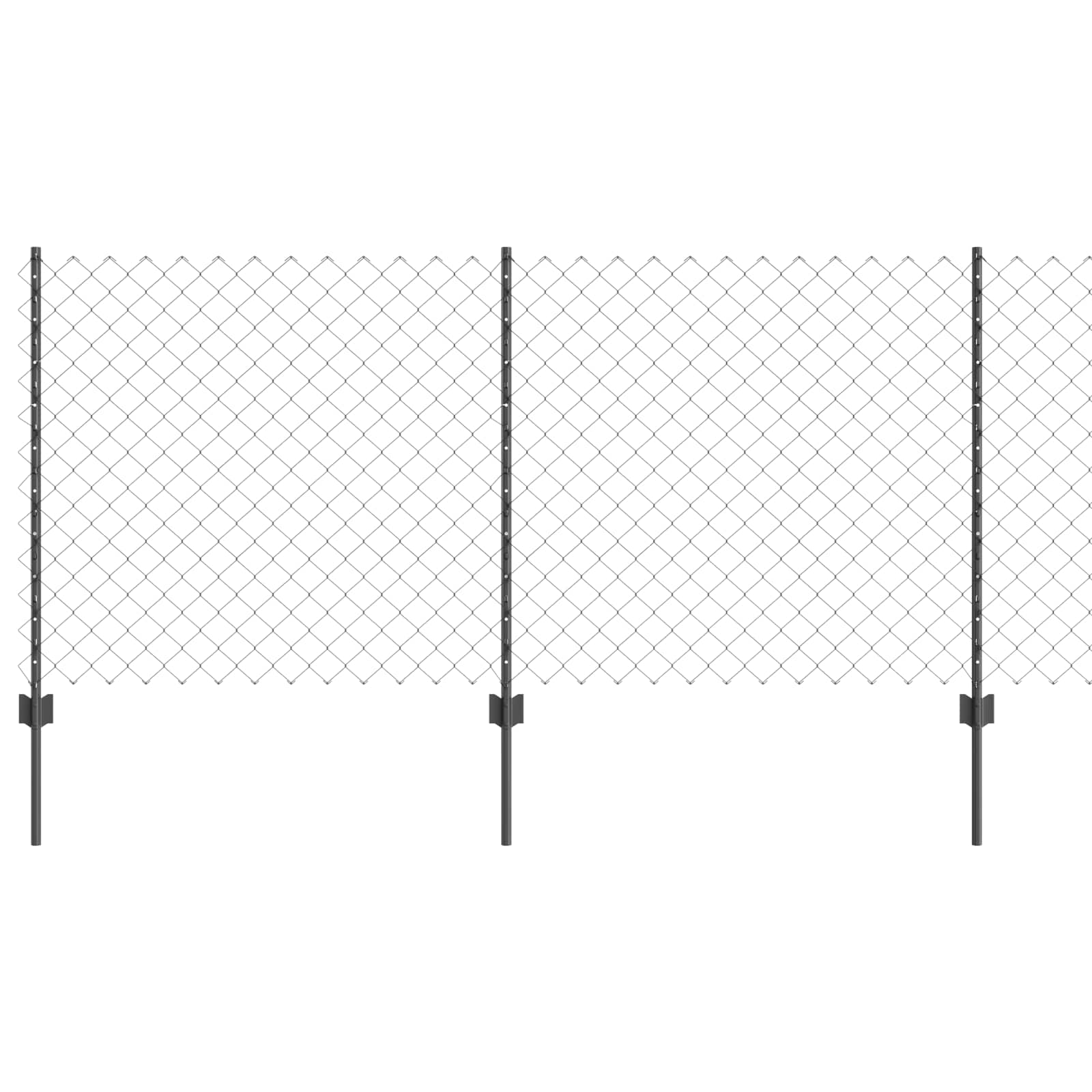 Vidaxl hek met paal grijs 1 x 10 m staal en pvc