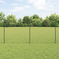 Vidaxl hek met paal grijs 1,2 x 10 m staal en pvc