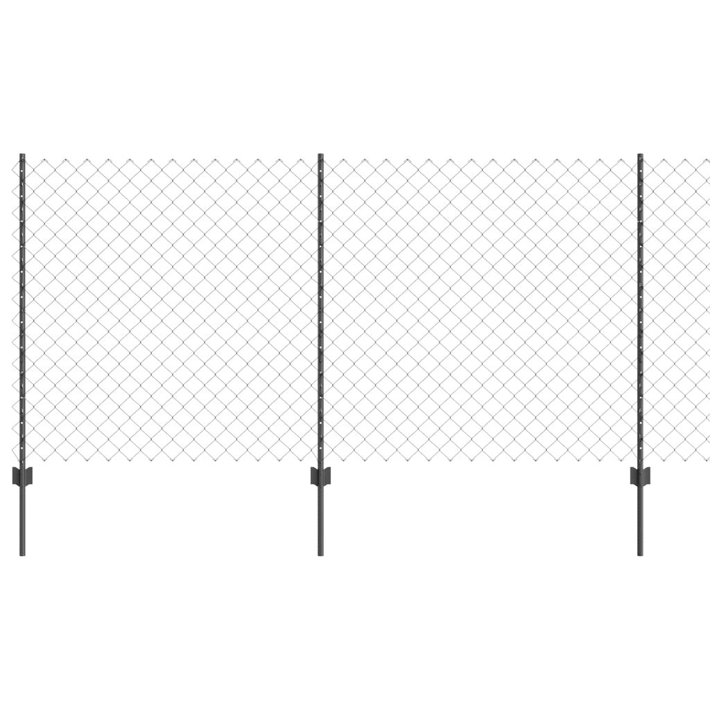 Vidaxl hek met paal grijs 1,2 x 10 m staal en pvc
