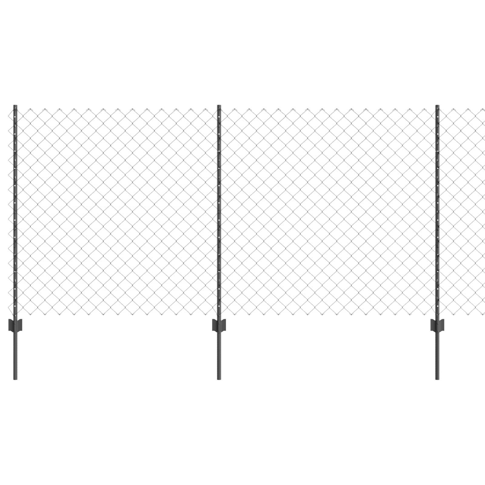 Vidaxl hek met paal grijs 1,2 x 10 m staal en pvc