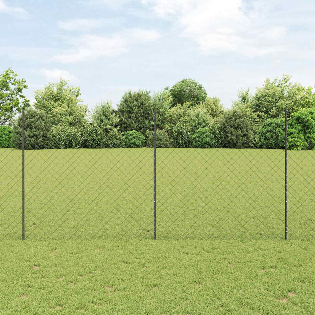 Vidaxl hek met paal grijs 1,5 x 10 m staal en pvc