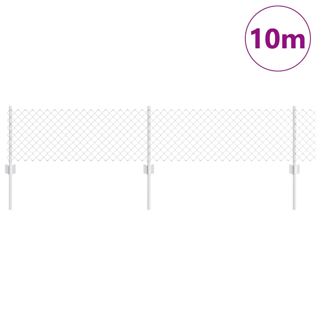 Vidaxl hek met paal zilver 0,4 x 10 m staal