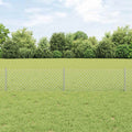 Vidaxl hek met paal zilver 0,4 x 25 m staal