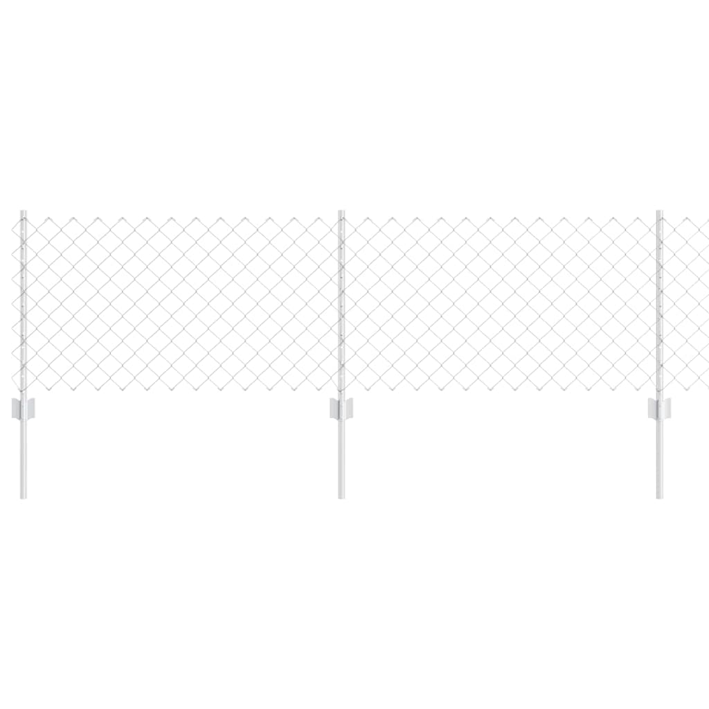 Vidaxl hek met paal zilver 0,6 x 25 m staal