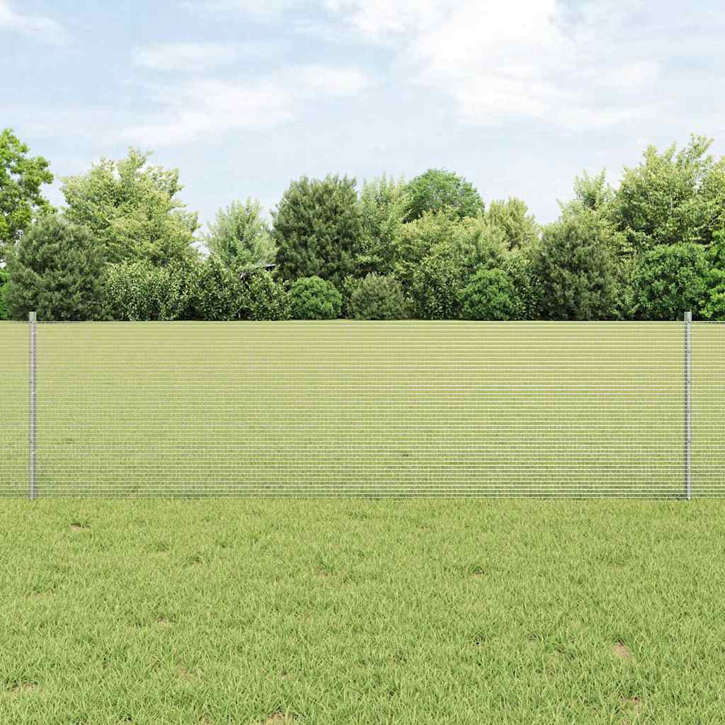 Vidaxl hek met paal zilver 0,6 x 10 m staal