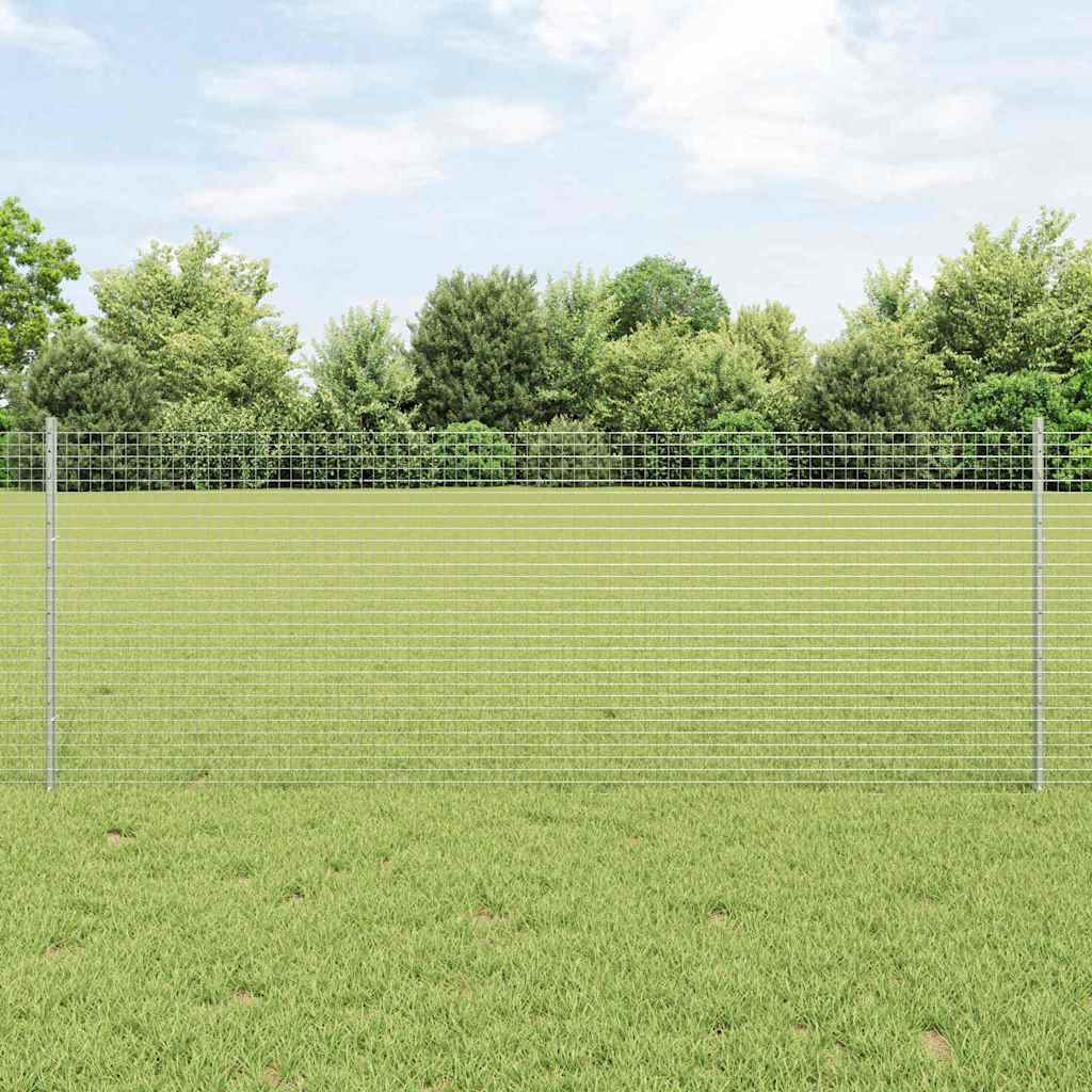 Vidaxl hek met paal zilver 0,8 x 10 m staal