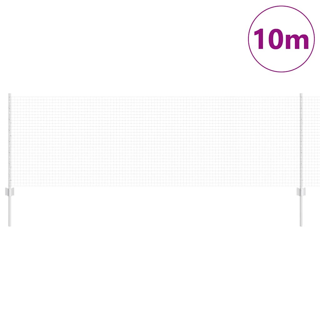 Vidaxl hek met paal zilver 0,8 x 10 m staal