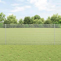 Vidaxl gelast draadhek met palen 10 x 1 m gegalvaniseerd staal mesh