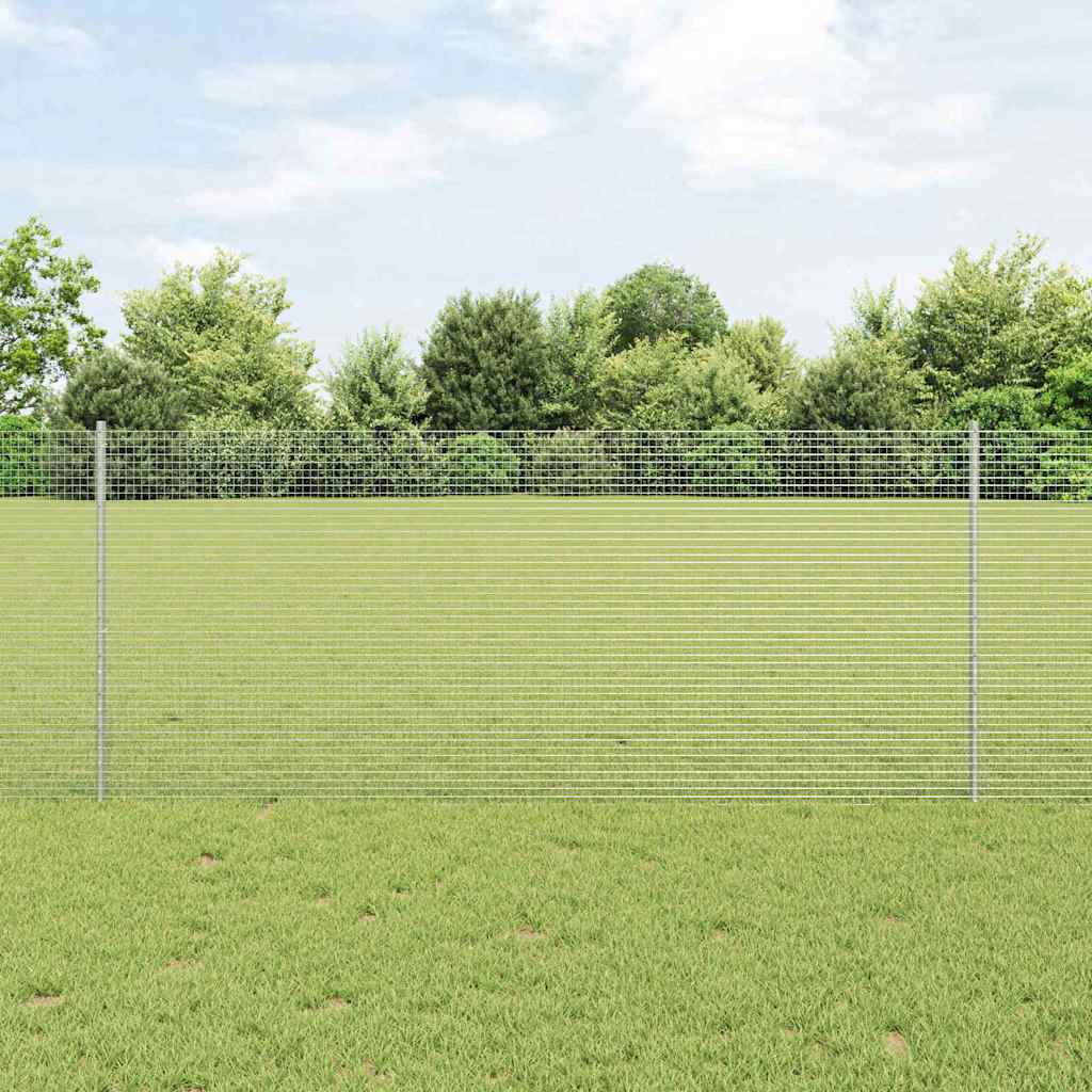Vidaxl hek met paal zilver 1 x 10 m staal