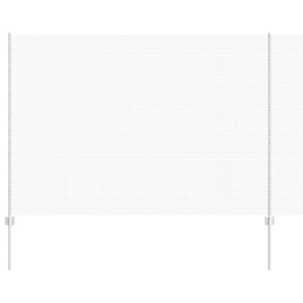 Vidaxl hek met paal zilver 1,5 x 10 m staal