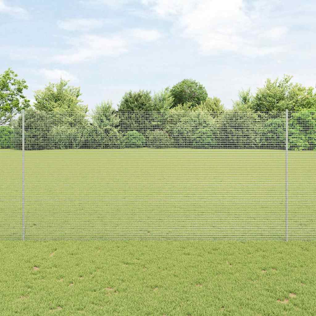 Vidaxl hek met paal zilver 1,5 x 10 m staal