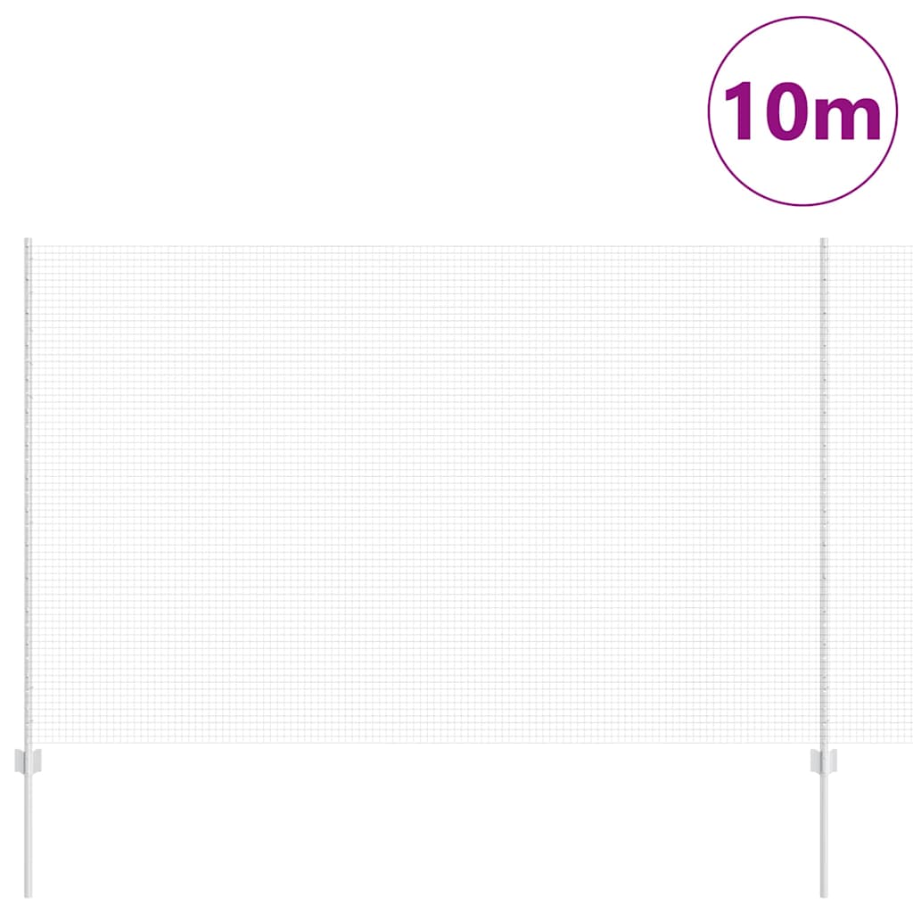 Vidaxl hek met paal zilver 1,5 x 10 m staal
