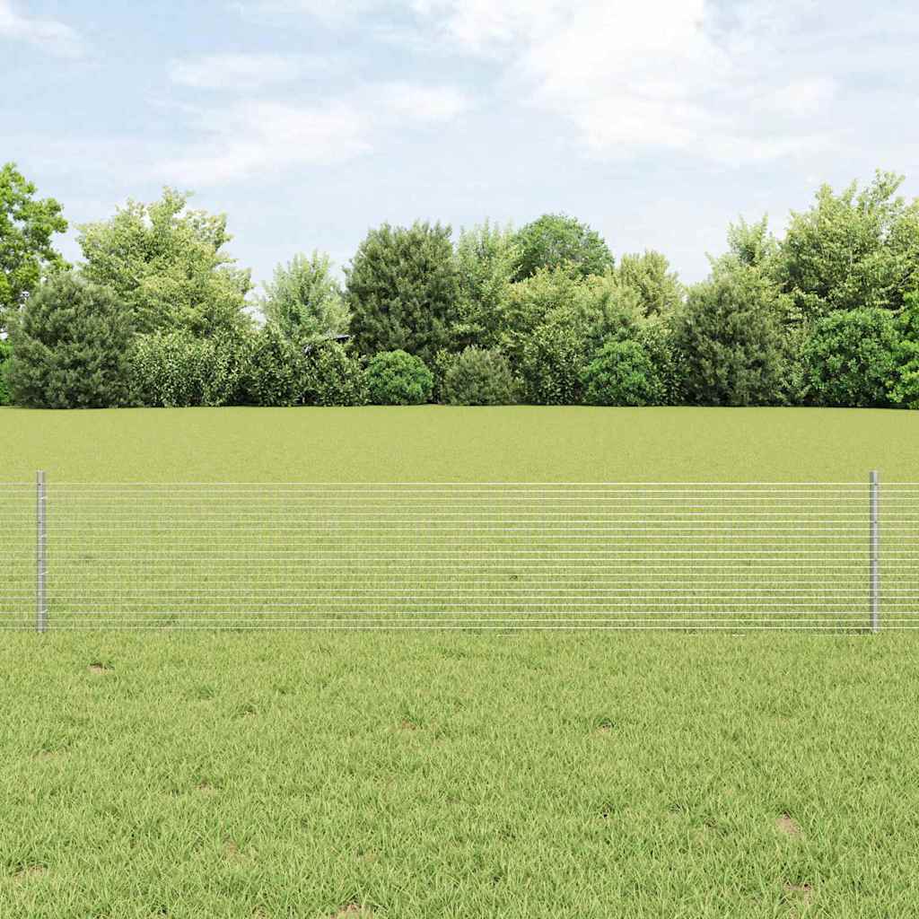 Vidaxl hek met paal zilver 0,4 x 25 m staal