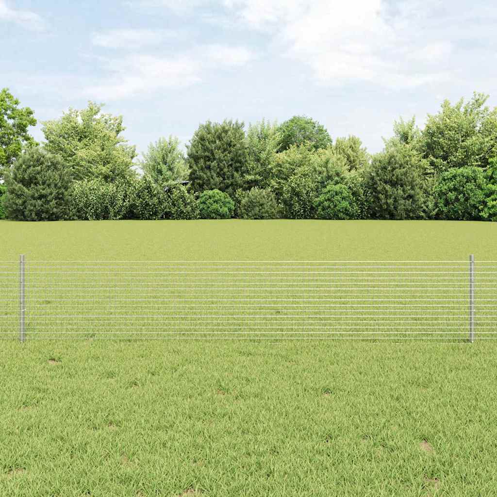 Vidaxl hek met paal zilver 0,4 x 25 m staal