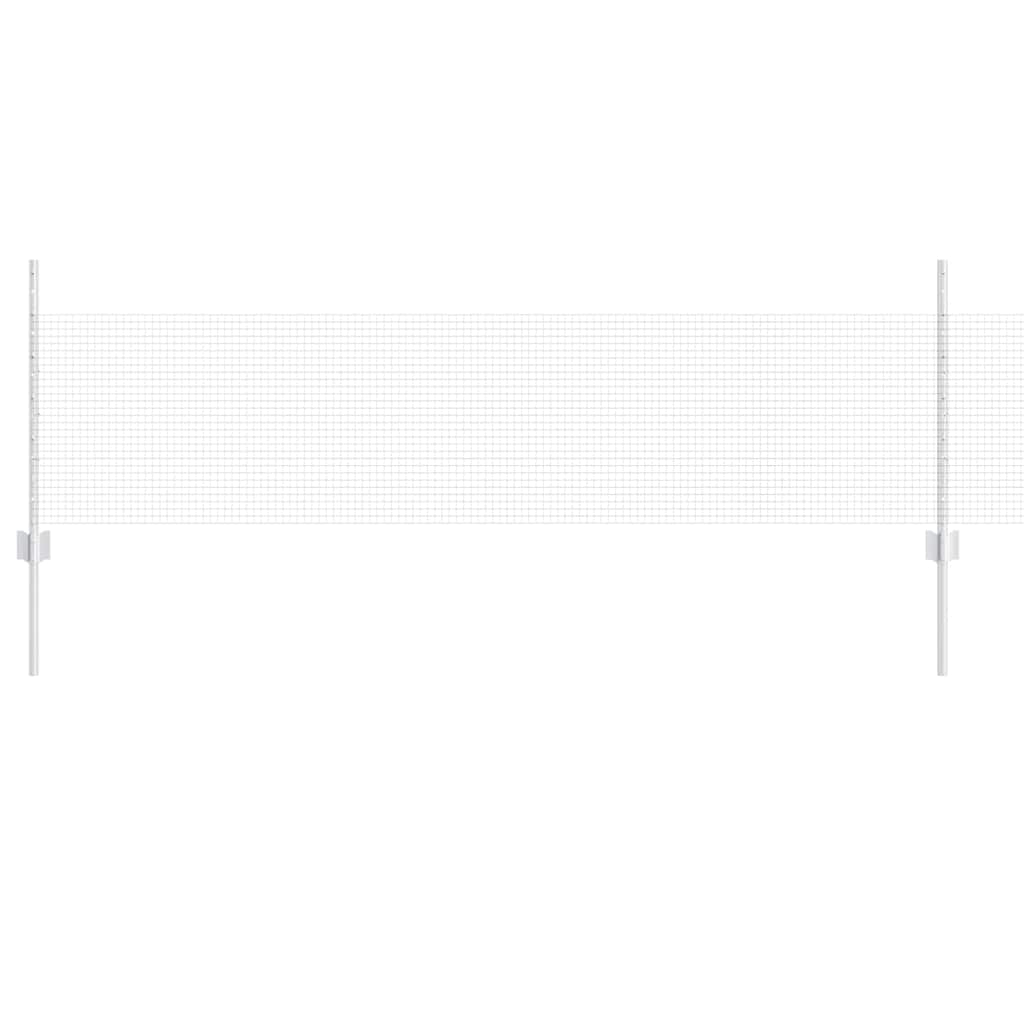 Vidaxl hek met paal zilver 0,5 x 25 m staal