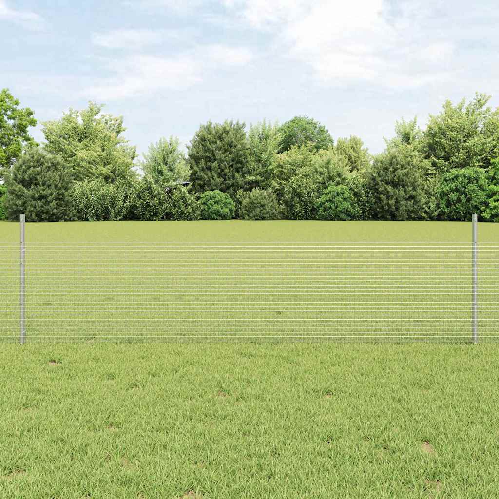 Vidaxl hek met paal zilver 0,5 x 25 m staal