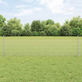 Vidaxl hek met paal zilver 0,5 x 25 m staal