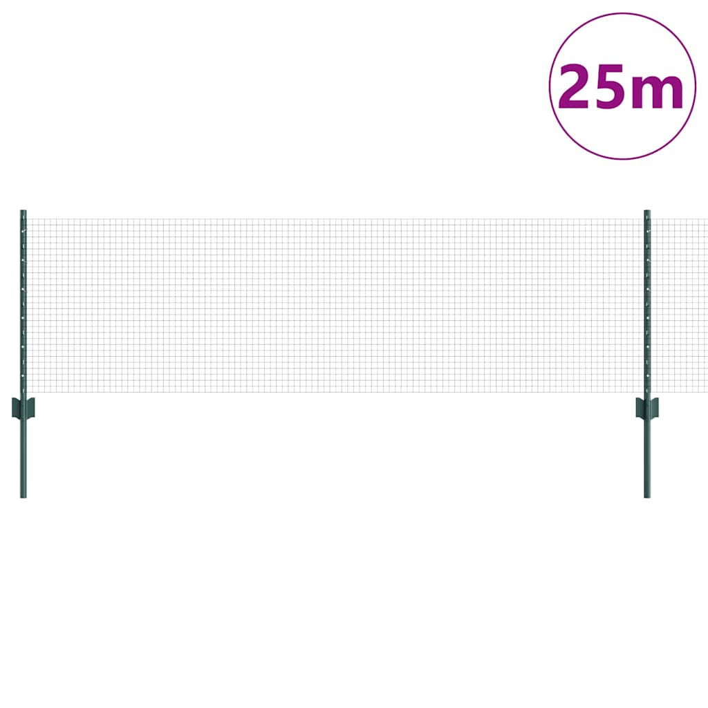 Vidaxl hek met paal zilver 0,6 x 25 m staal
