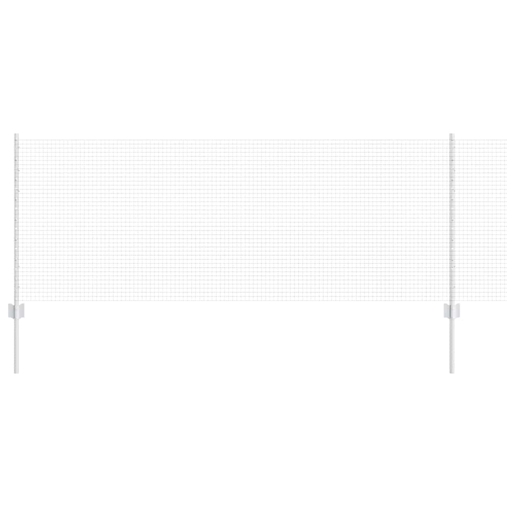 Vidaxl hek met paal zilver 0,8 x 25 m staal