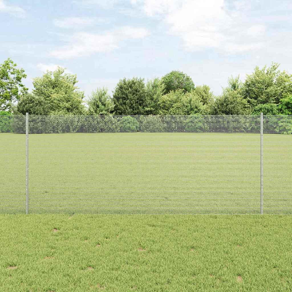 Vidaxl hek met paal zilver 1 x 25 m staal