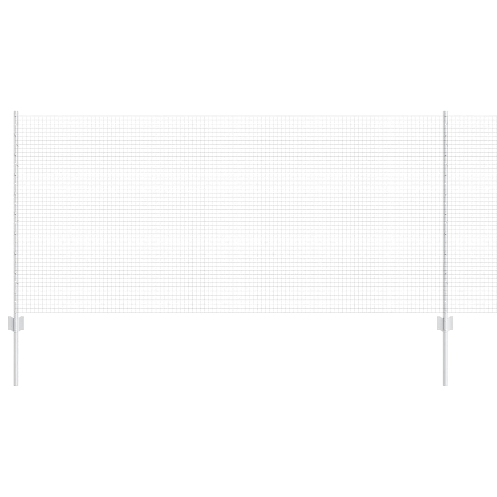 Vidaxl hek met paal zilver 1 x 25 m staal