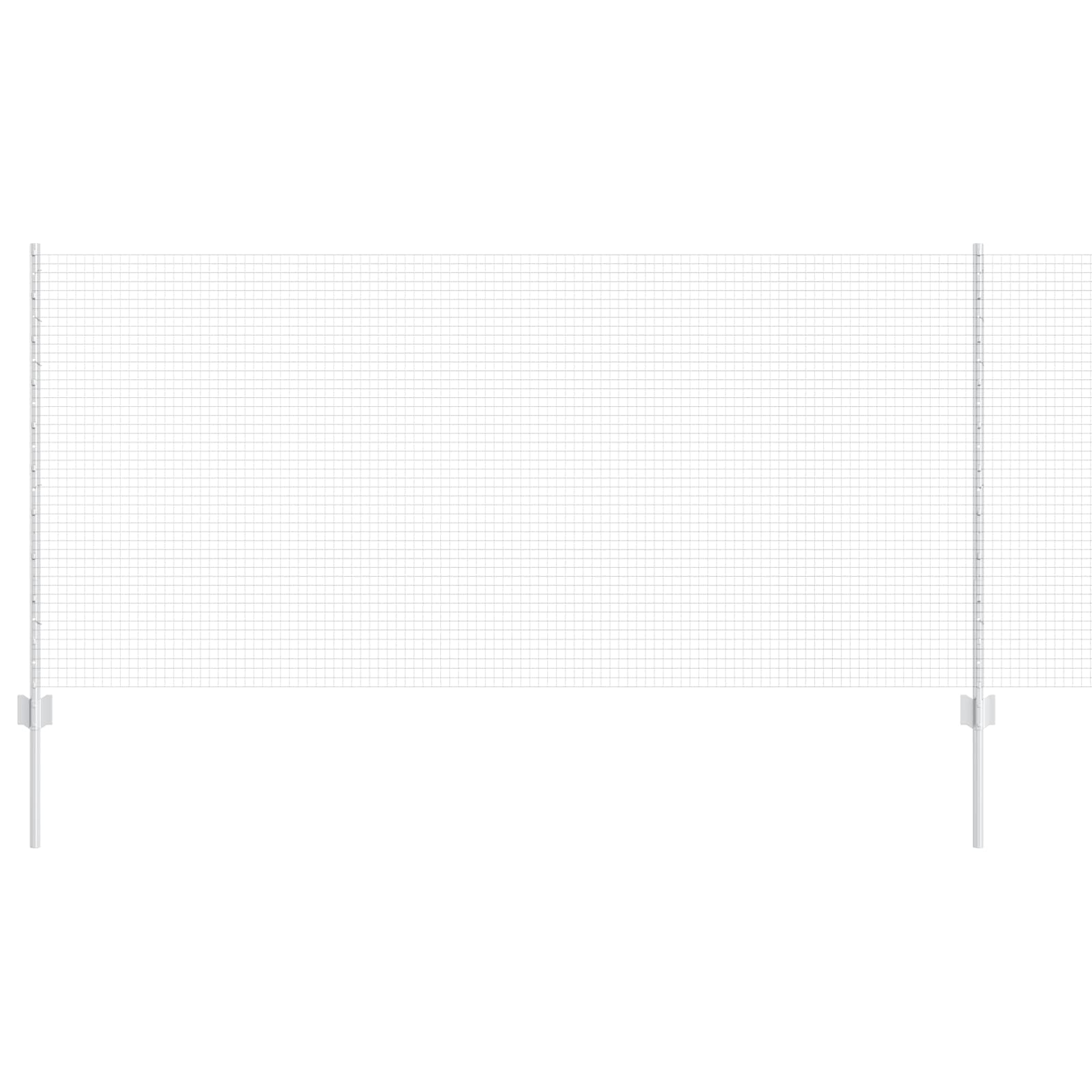 Vidaxl hek met paal zilver 1 x 25 m staal