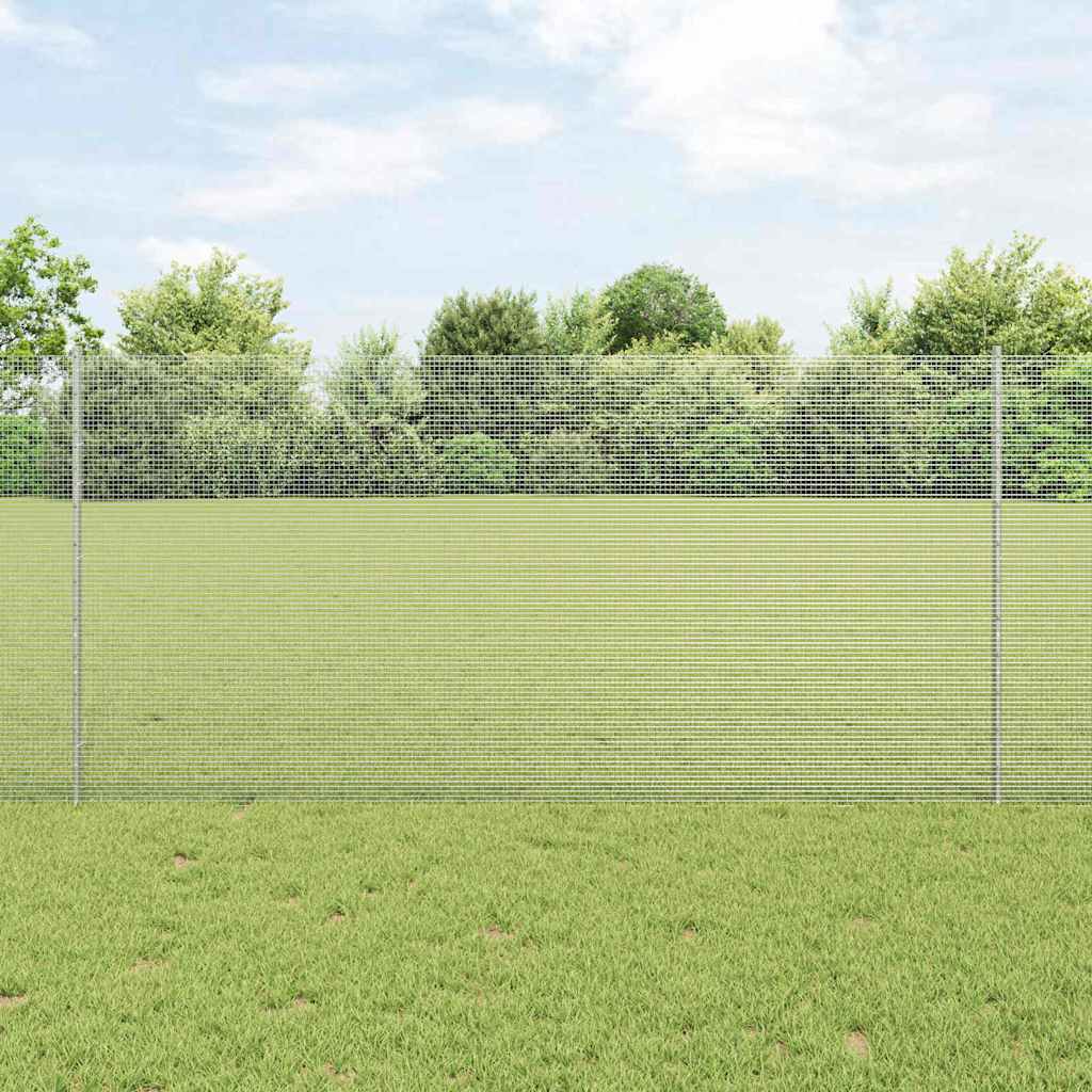 Vidaxl hek met paal zilver 1,2 x 25 m staal