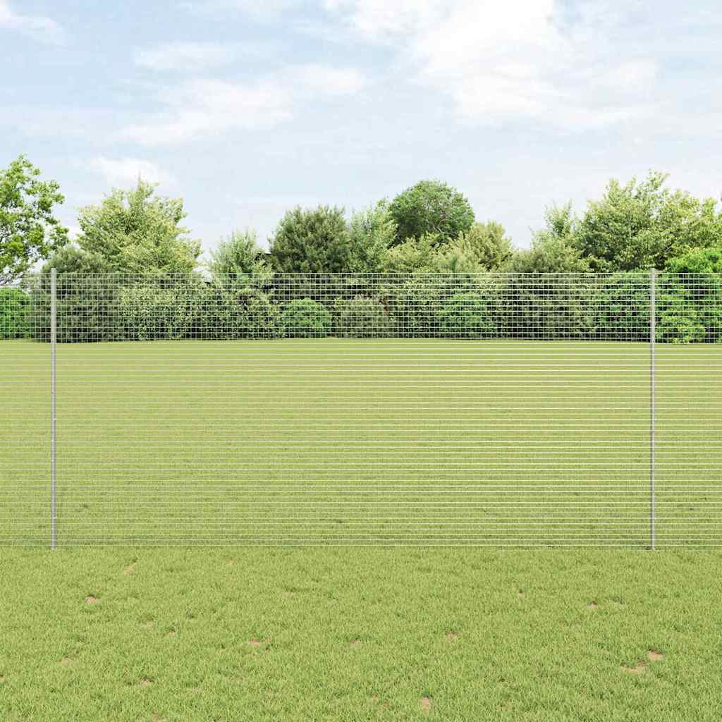 Vidaxl hek met paal zilver 1,4 x 25 m staal