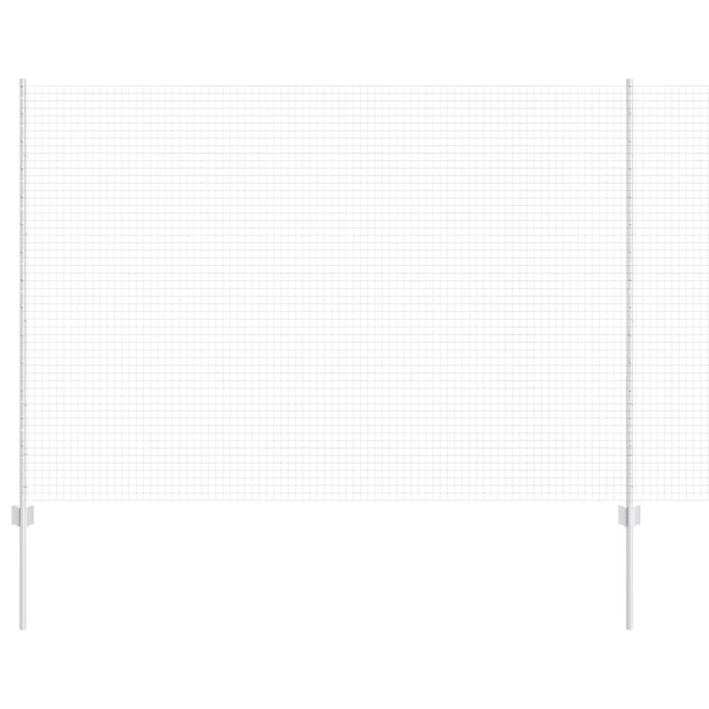 Vidaxl hek met paal zilver 1,5 x 25 m staal