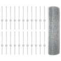 Vidaxl hek met paal zilver 0,4 x 50 m staal