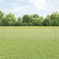 Vidaxl hek met paal zilver 0,5 x 50 m staal