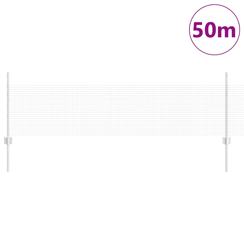 Vidaxl hek met paal zilver 0,5 x 50 m staal