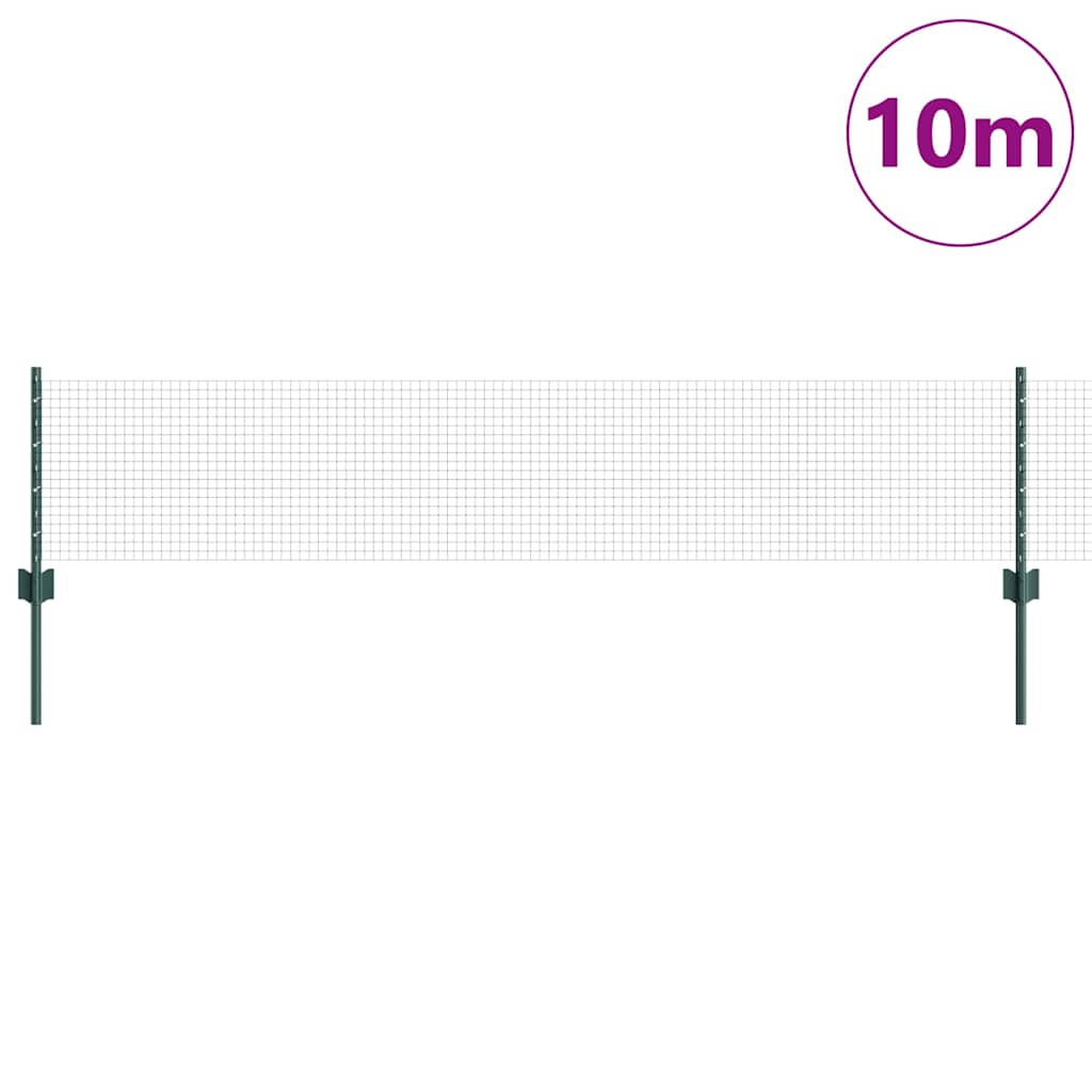 Vidaxl hek met paal groen 0,4 x 10 m staal en pvc