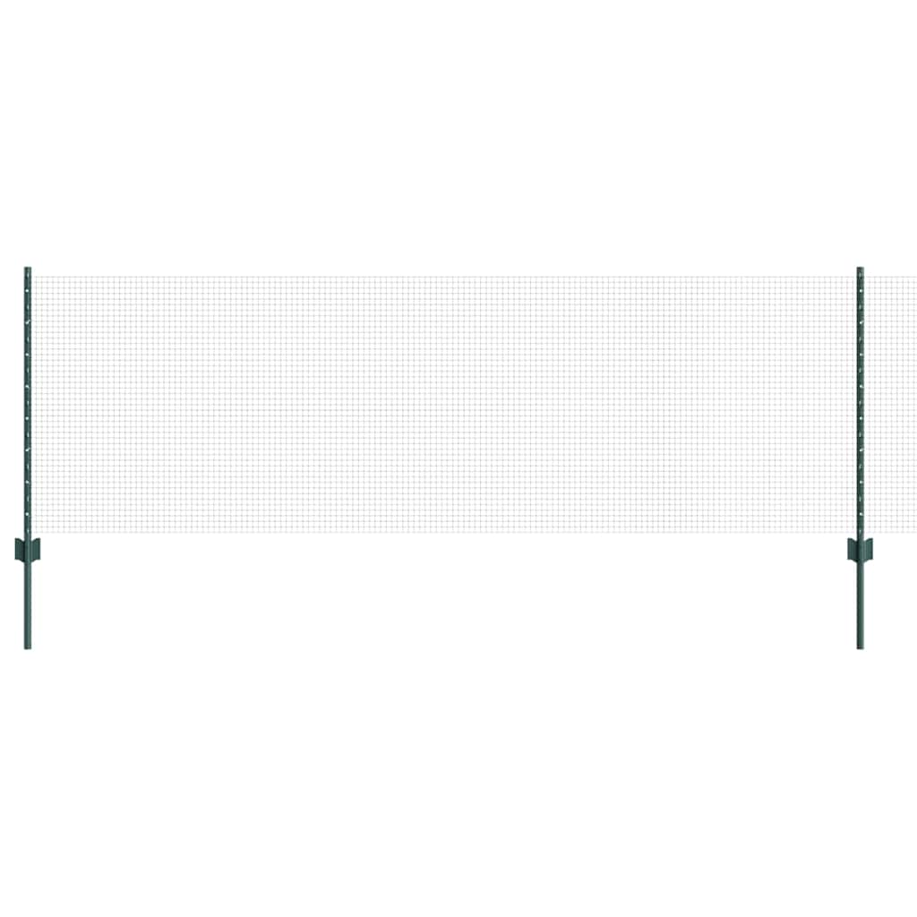 Vidaxl gelast draadhek met palen 10 x 0,8 m pvc-coated staal groen