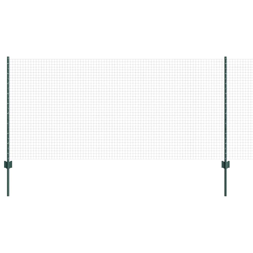 Vidaxl hek met paal groen 1 x 10 m staal