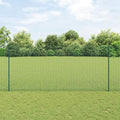 Vidaxl hek met paal groen 1,4 x 10 m staal en pvc