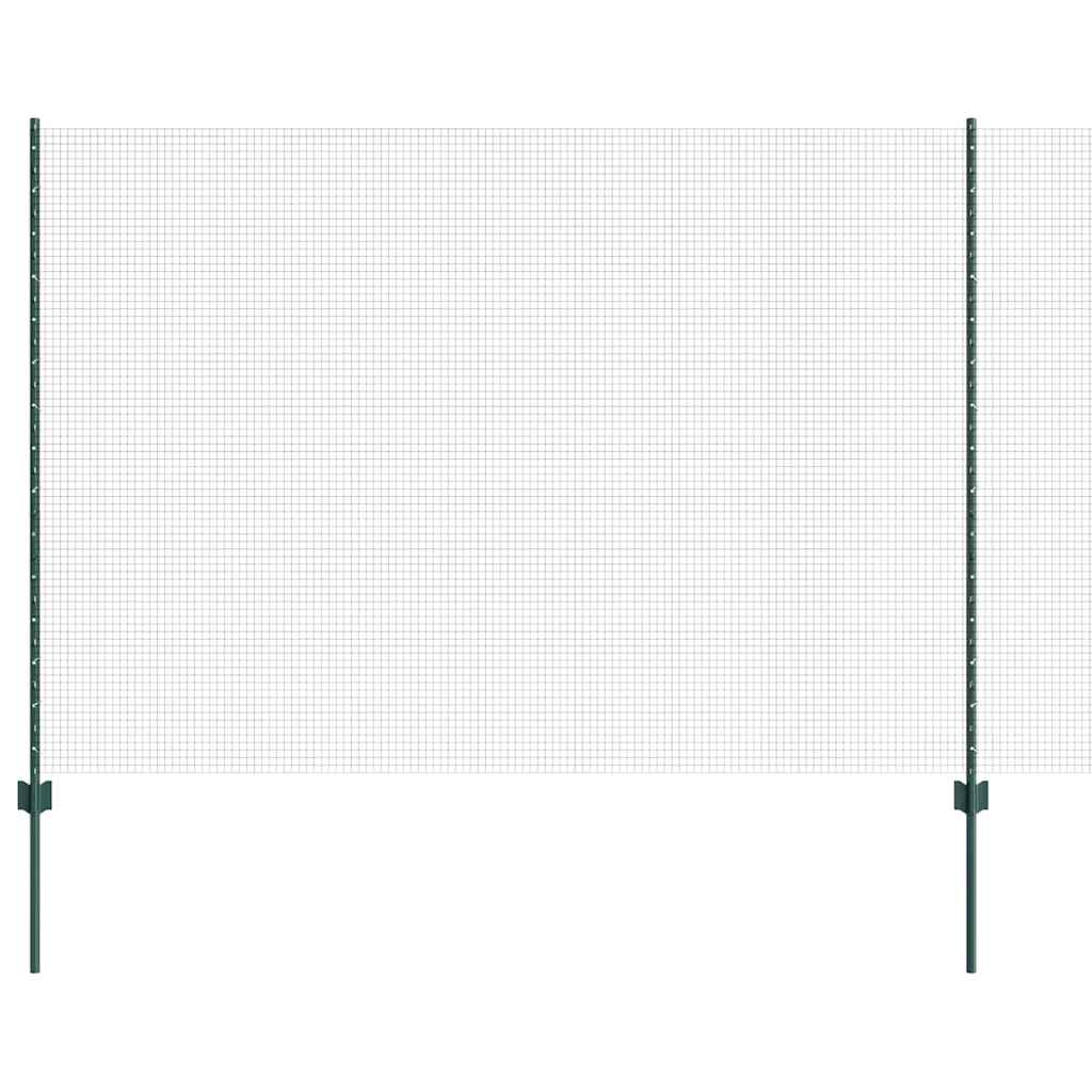 Vidaxl hek met paal groen 1,6 x 10 m staal en pvc