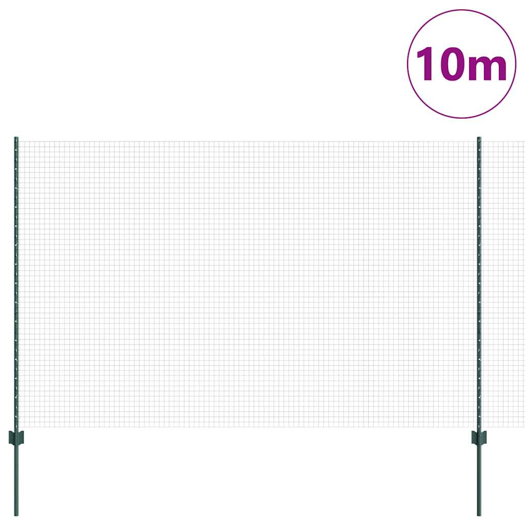 Vidaxl hek met paal groen 1,6 x 10 m staal en pvc