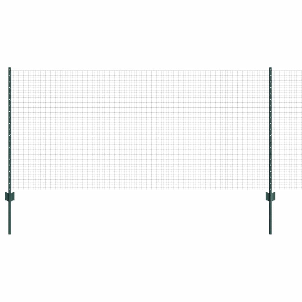 Vidaxl hek met paal groen 1 x 25 m staal