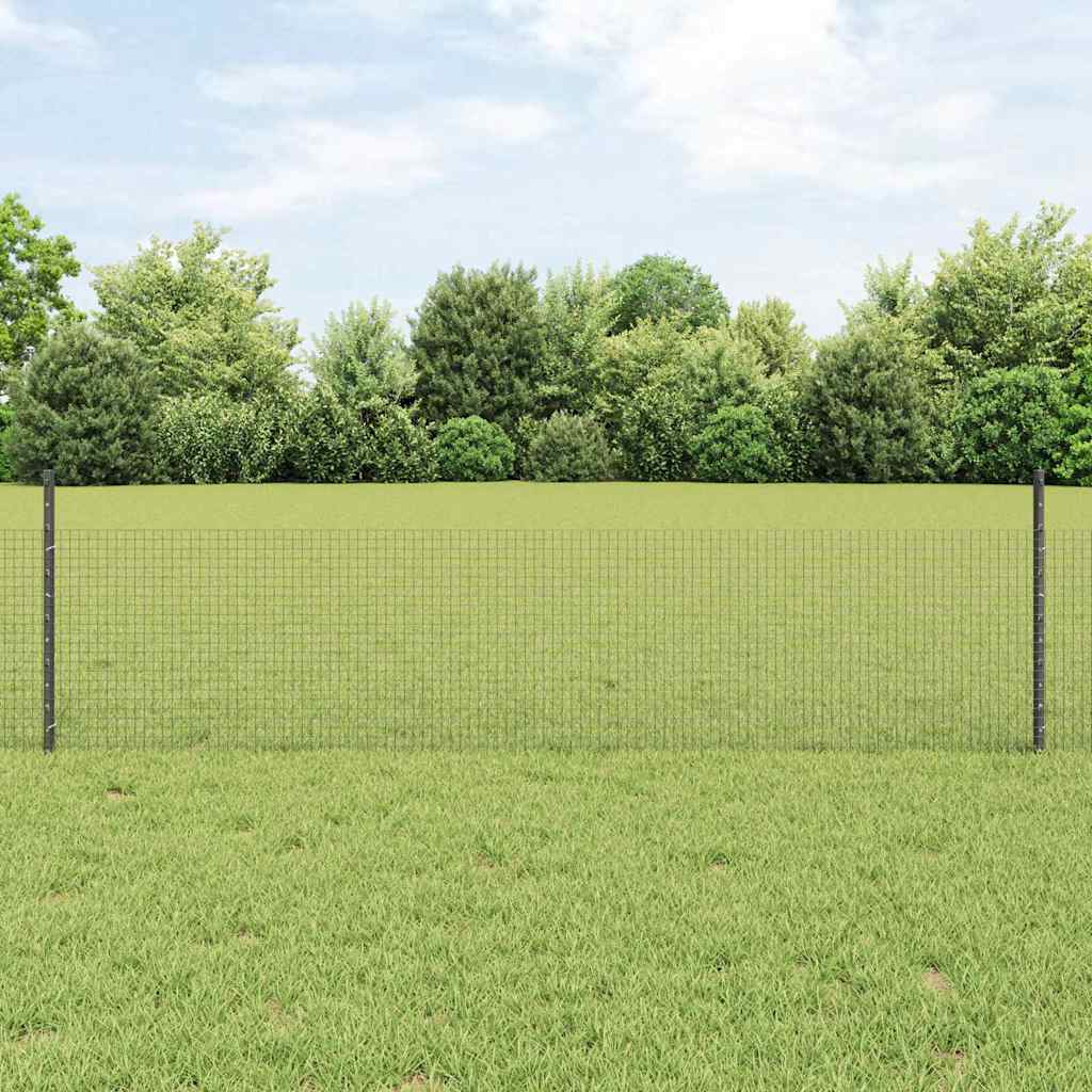 Vidaxl hek met paal grijs 0,5 x 10 m staal