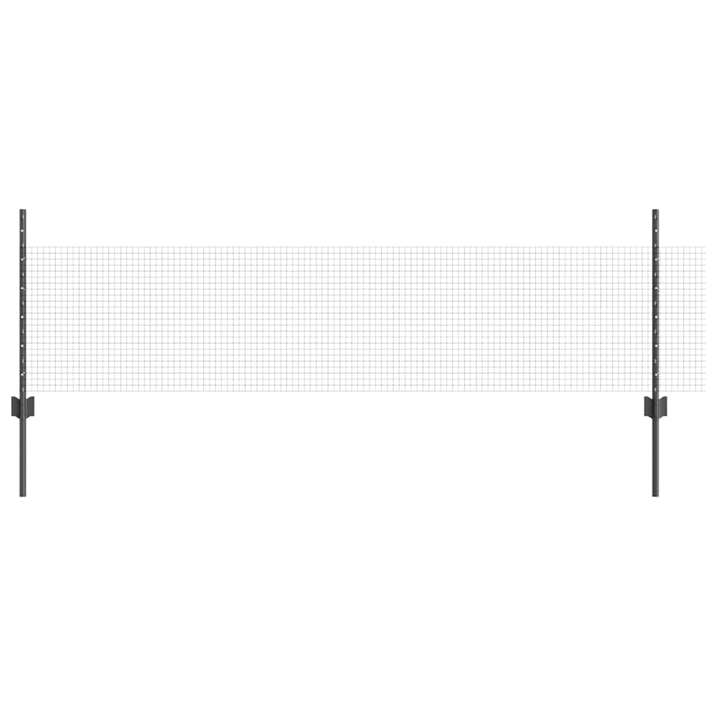 Vidaxl hek met paal grijs 0,5 x 10 m staal