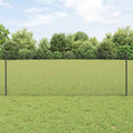Vidaxl hek met paal grijs 0,8 x 10 m staal en pvc